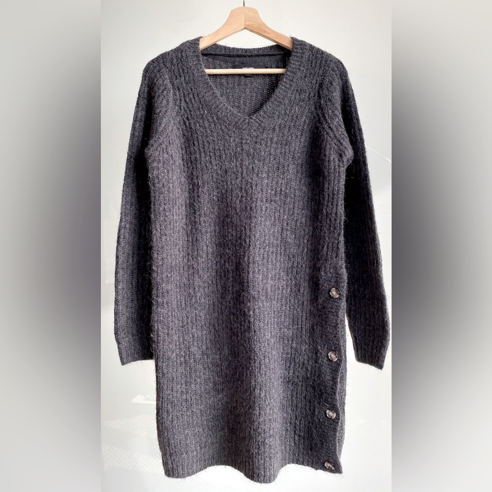 Very Moda sweater dress acrylic alpaca mohair blend side buttons NWOT size XS